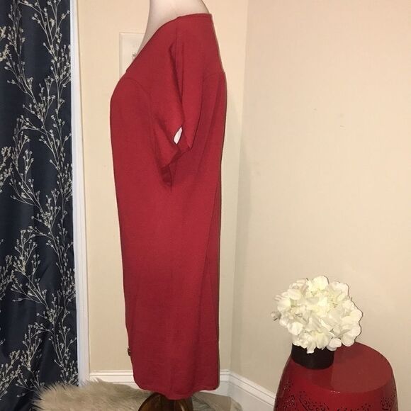 See by Chloe Red Wool Blend Shift Dress - Picture 2 of 10